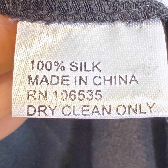 Black Silk Dress Mini Rhinestone Cocktail Party Sleeveless Medium - Picture 12 of 13